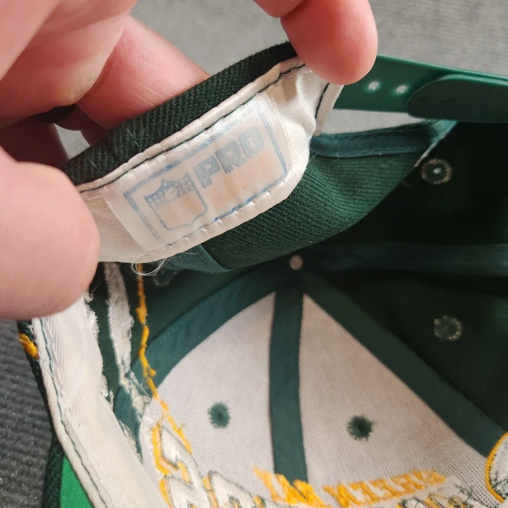 Vintage Green Bay Packers Snapback Hat Sports Specialties Shadow Grid Wool Blend